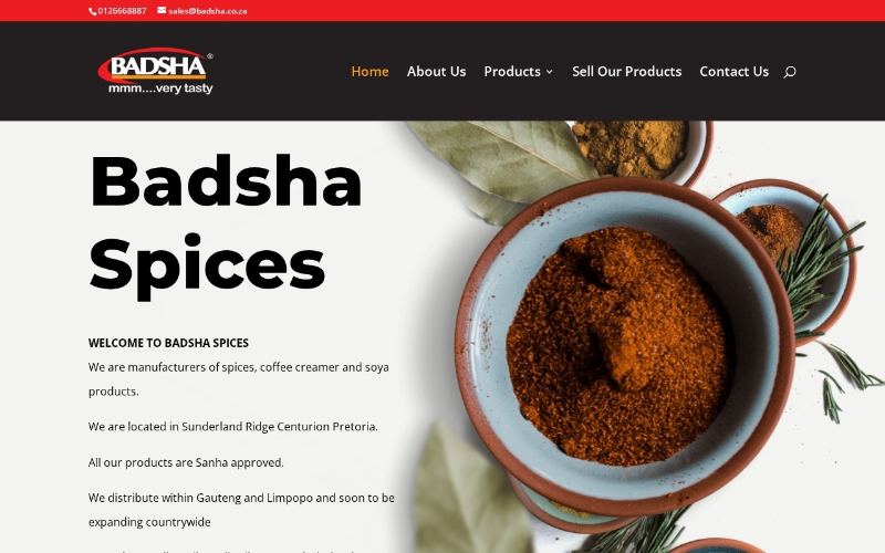 Badsha Spices website