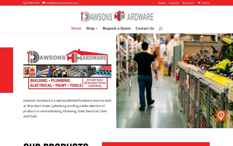 Website we built for Dawsons Hardware