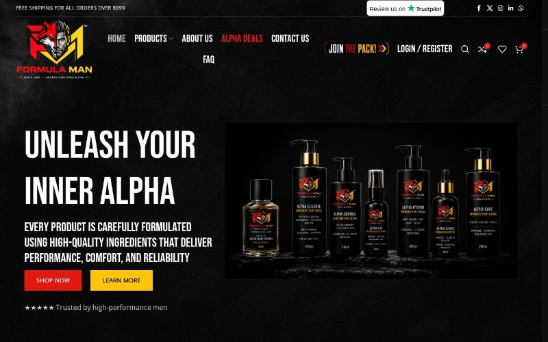 Website we built for Formula Man