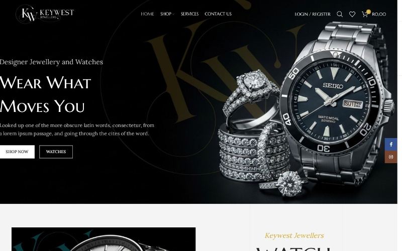 Keywest Jewellers website